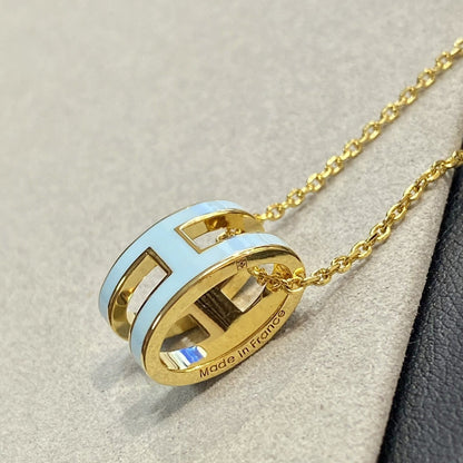 [baslovejewels]POP H LIGHT BLUE NECKLACE