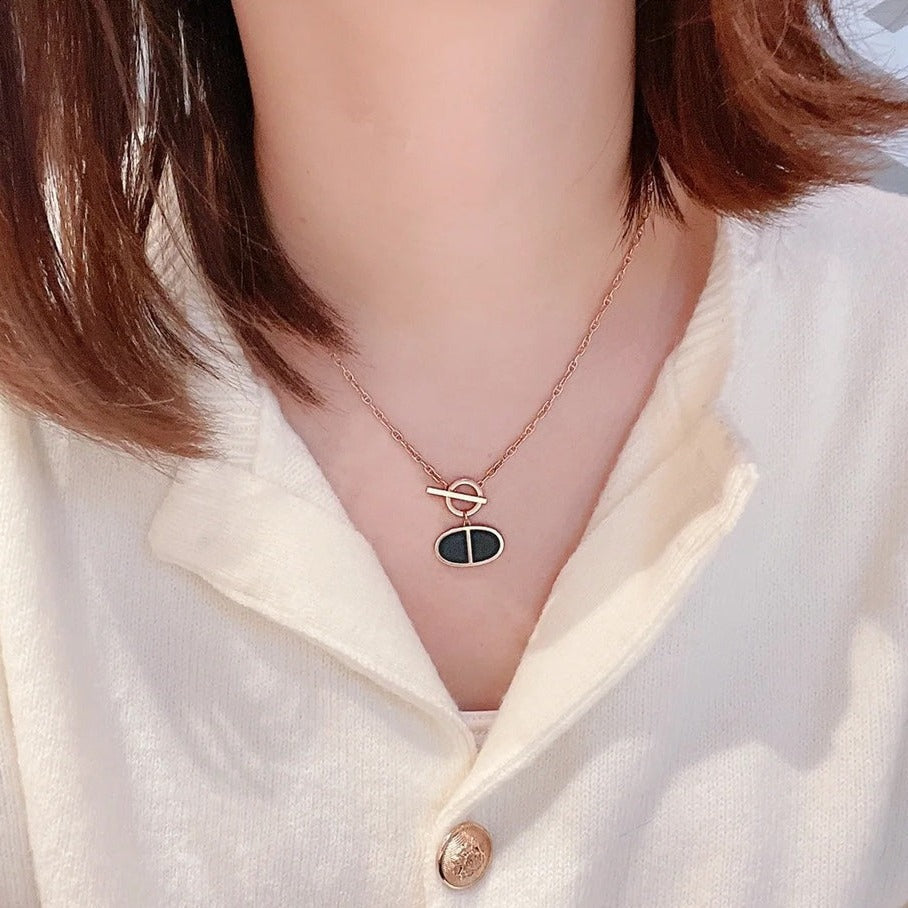 [baslovejewels]CHAINE VERSO BLACK CERAMIC NECKLACE