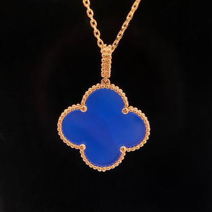 [AURORA]CLOVER 25MM NECKLACE TURQUOISE ROSE GOLD