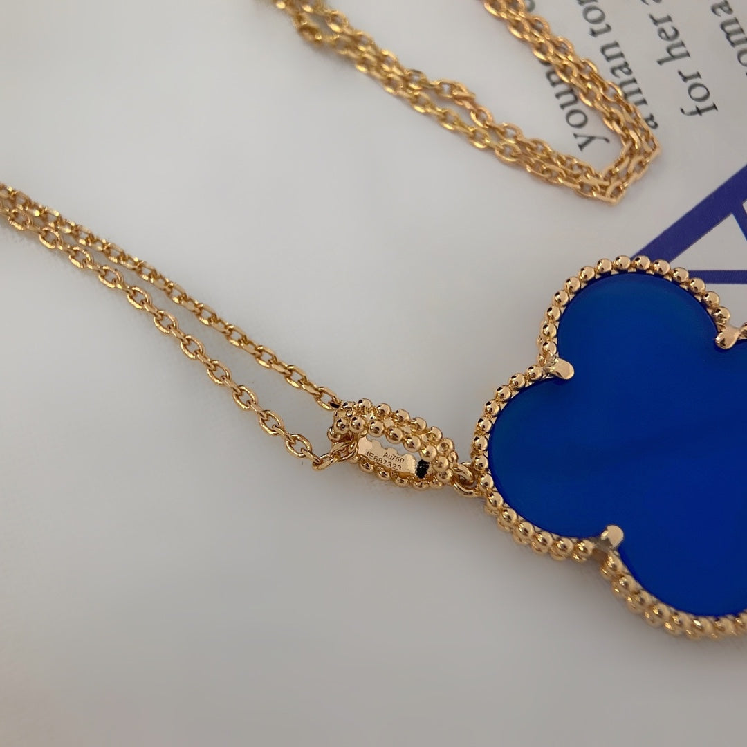 [AURORA]CLOVER 25MM NECKLACE TURQUOISE ROSE GOLD