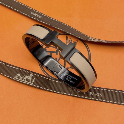 [baslovejewels]H BRACELET 12MM BLACK BEIGE CERAMIC