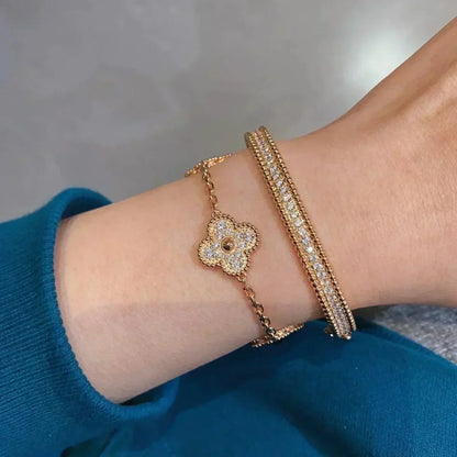 [AURORA]CLOVER 5 MOTIF FULL DIAMOND BRACELET COLLECTION