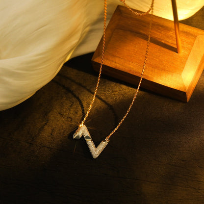 [baslovejewels]VOLT SILVER DIAMOND PEDANT NECKLACE