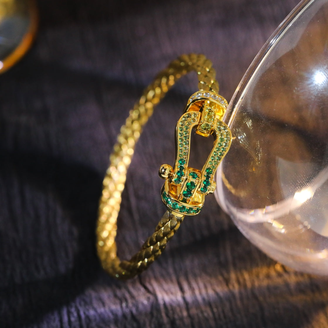 [baslovejewels]FORCE 10 GOLD GREEN DIAMOND PAVED