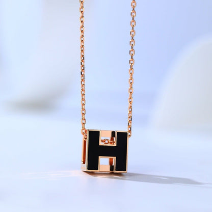 [baslovejewels]H CAGE PINK GOLD NECKLACE