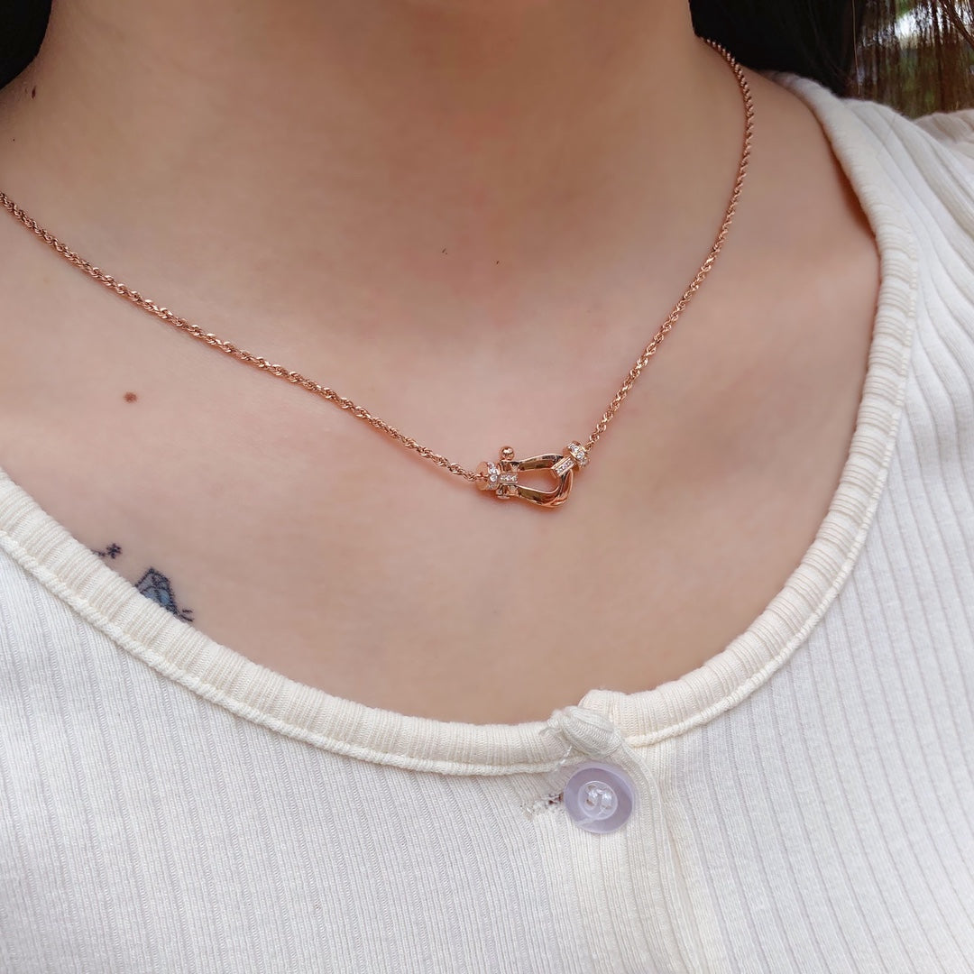 [baslovejewels]FORCE 10 PINK GOLD DIAMOND NECKLACE