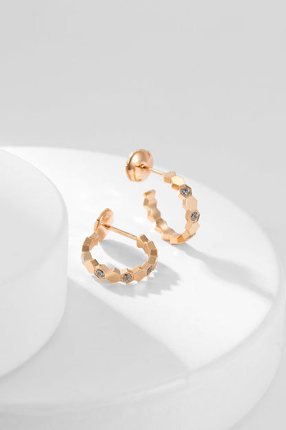[baslovejewels]BEE LOVE DIAMOND HOOP EARRINGS