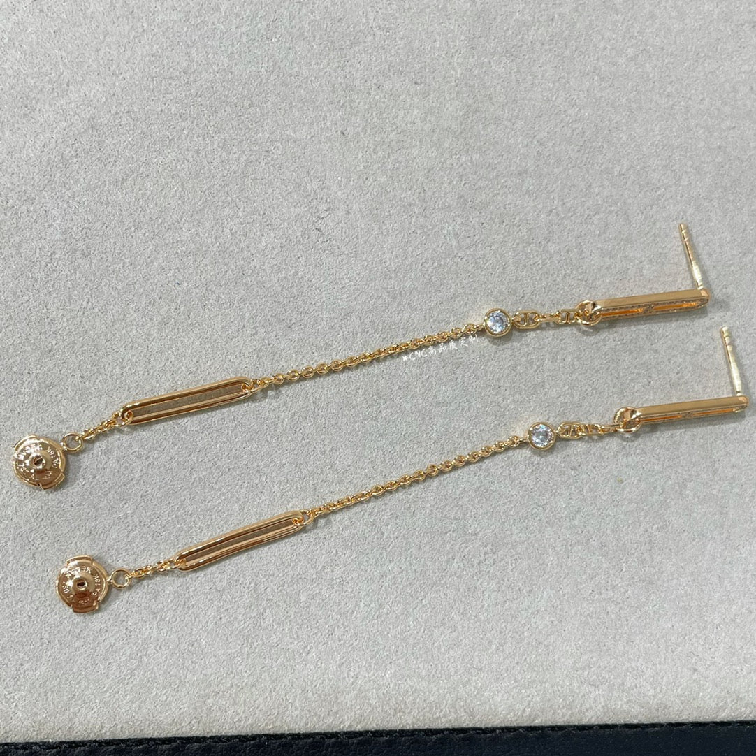 [AURORA]CHAINE CHAOS DIAMOND DROP EARRINGS