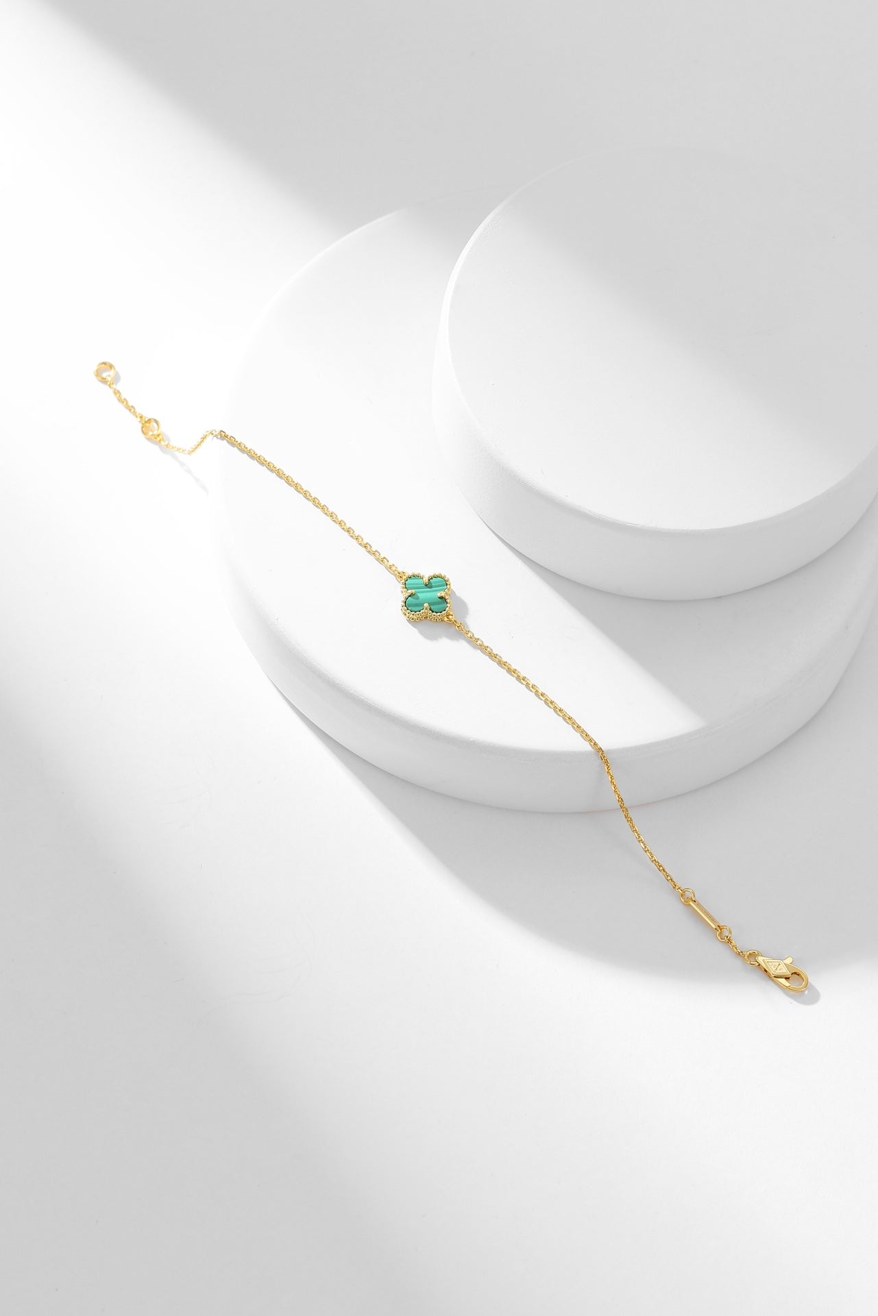 [AURORA]CLOVER BRACELET MALACHITE 1 MOTIF