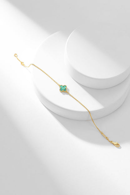 [AURORA]CLOVER BRACELET MALACHITE 1 MOTIF