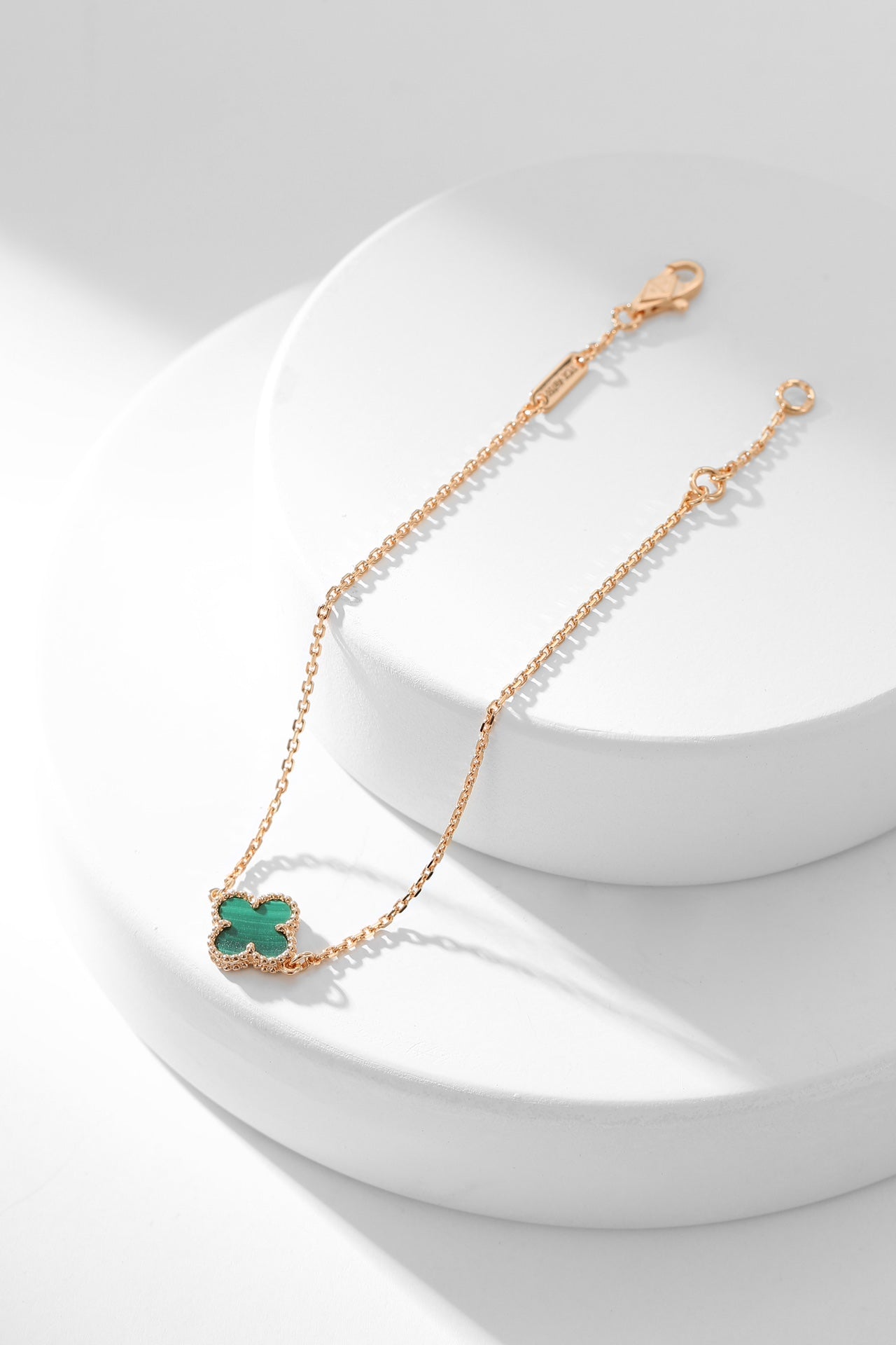 [AURORA]CLOVER BRACELET MALACHITE 1 MOTIF