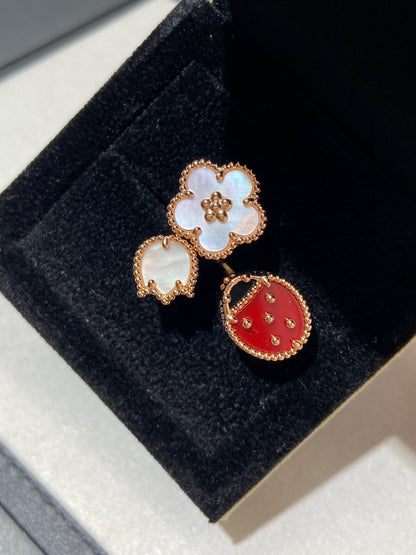 [AURORA]LUCKY 3 MOTIF ROSE GOLD RING
