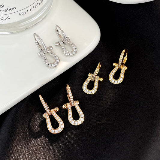 [baslovejewels]FORCE 10 FULL DIAMOND DROP EARRINGS MEDIUM MODEL