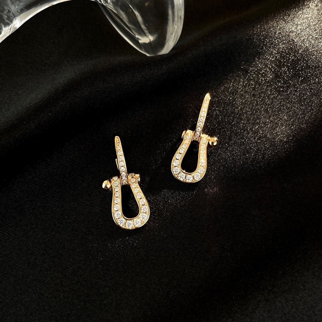 [baslovejewels]FORCE 10 FULL DIAMOND DROP EARRINGS MEDIUM MODEL