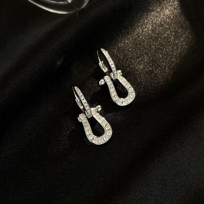 [baslovejewels]FORCE 10 FULL DIAMOND DROP EARRINGS MEDIUM MODEL