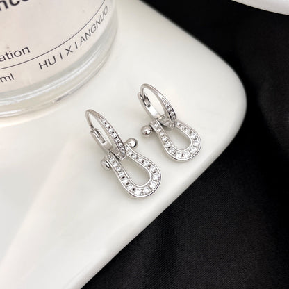 [baslovejewels]FORCE 10 FULL DIAMOND DROP EARRINGS MEDIUM MODEL