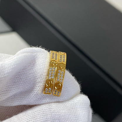 [AURORA]LOVE DIAMANT GOLD CREOLEN