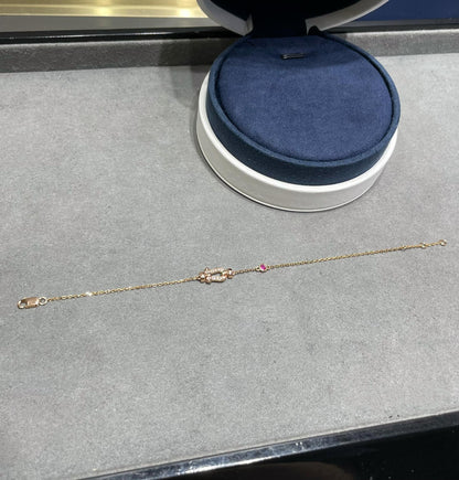 [baslovejewels]FORCE 10 DIAMOND CHAIN LINK PINK GOLD BRACELET