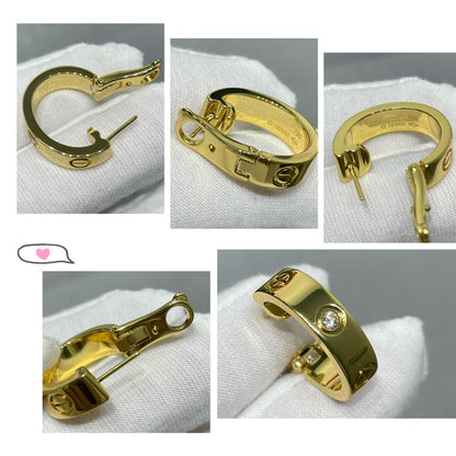 [オーロラ]ラブ 5.5mm 1ダイヤモンド イヤリング