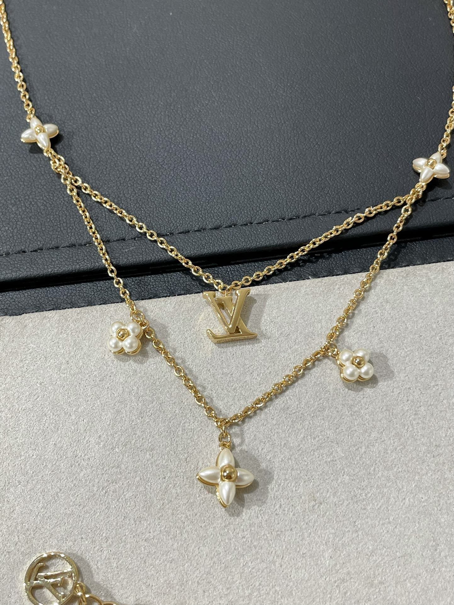 [baslovejewels]FLOWERGRAM GOLD MOP DOUBLE ROW NECKLACE