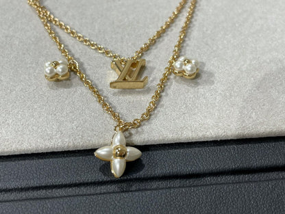 [baslovejewels]FLOWERGRAM GOLD MOP DOUBLE ROW NECKLACE