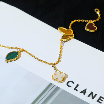 [AURORA]LUCKY SPRING 5 MOTIF GOLD BRACELET