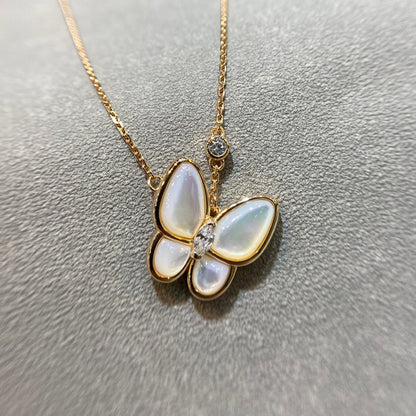[AURORA]BUTTERFLY MOP DIAMOND NECKLACE