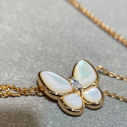 [AURORA]BUTTERFLY MOP DIAMOND NECKLACE