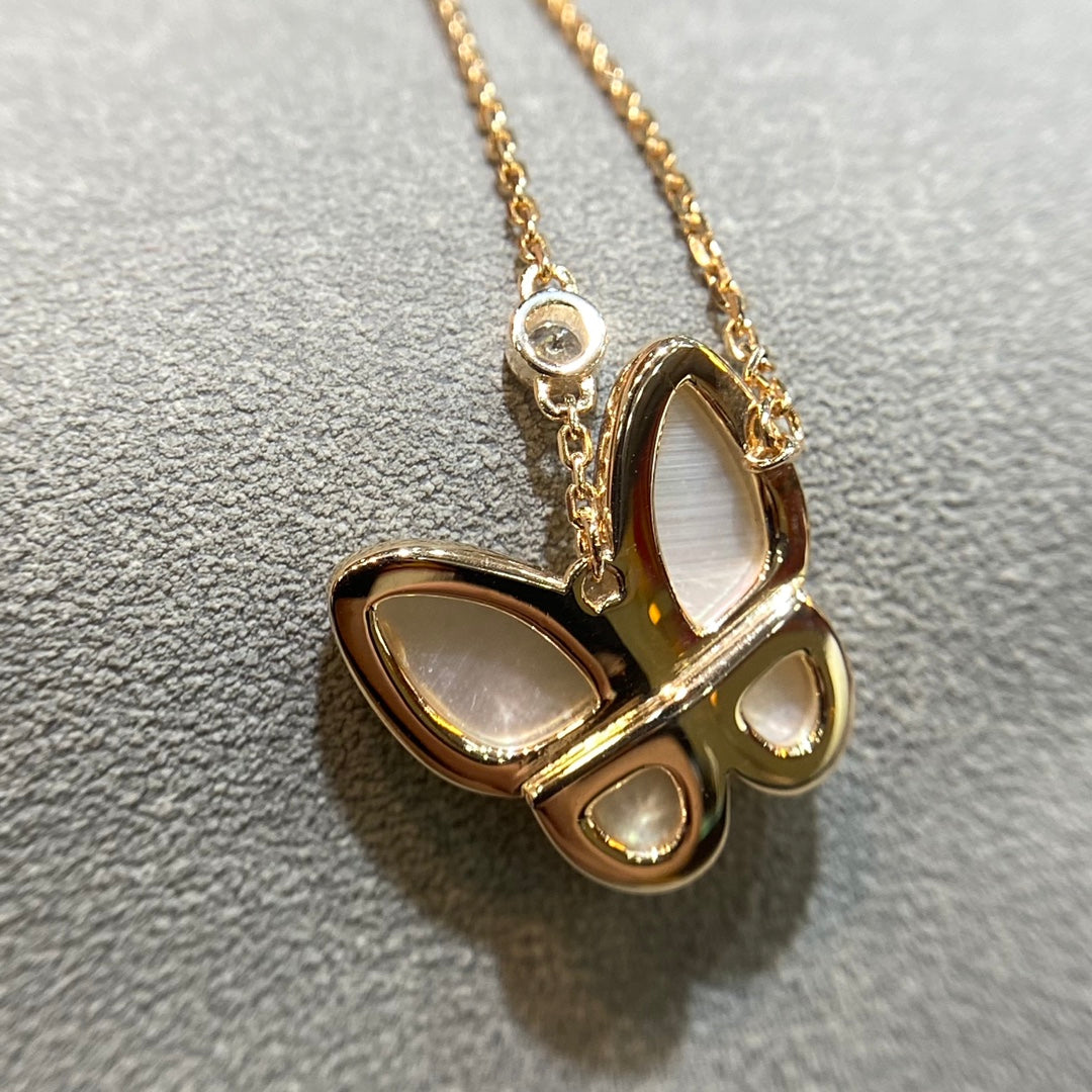 [AURORA]BUTTERFLY MOP DIAMOND NECKLACE