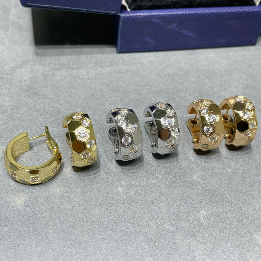 [baslovejewels]BEE LOVE DIAMOND HOOP EARRINGS