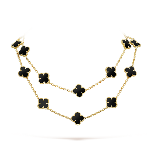 [basloveJW]CLOVER 20 MOTIVE ONYX HALSKETTE