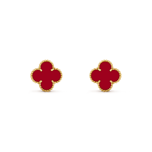 [AURORA]CLOVER MEDIUM 1 MOTIFS CARNELIAN  EARRINGS
