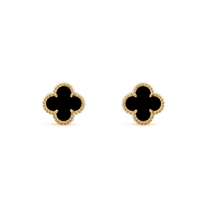[AURORA]CLOVER MINI 9.5MM BLACK MOP EARRINGS