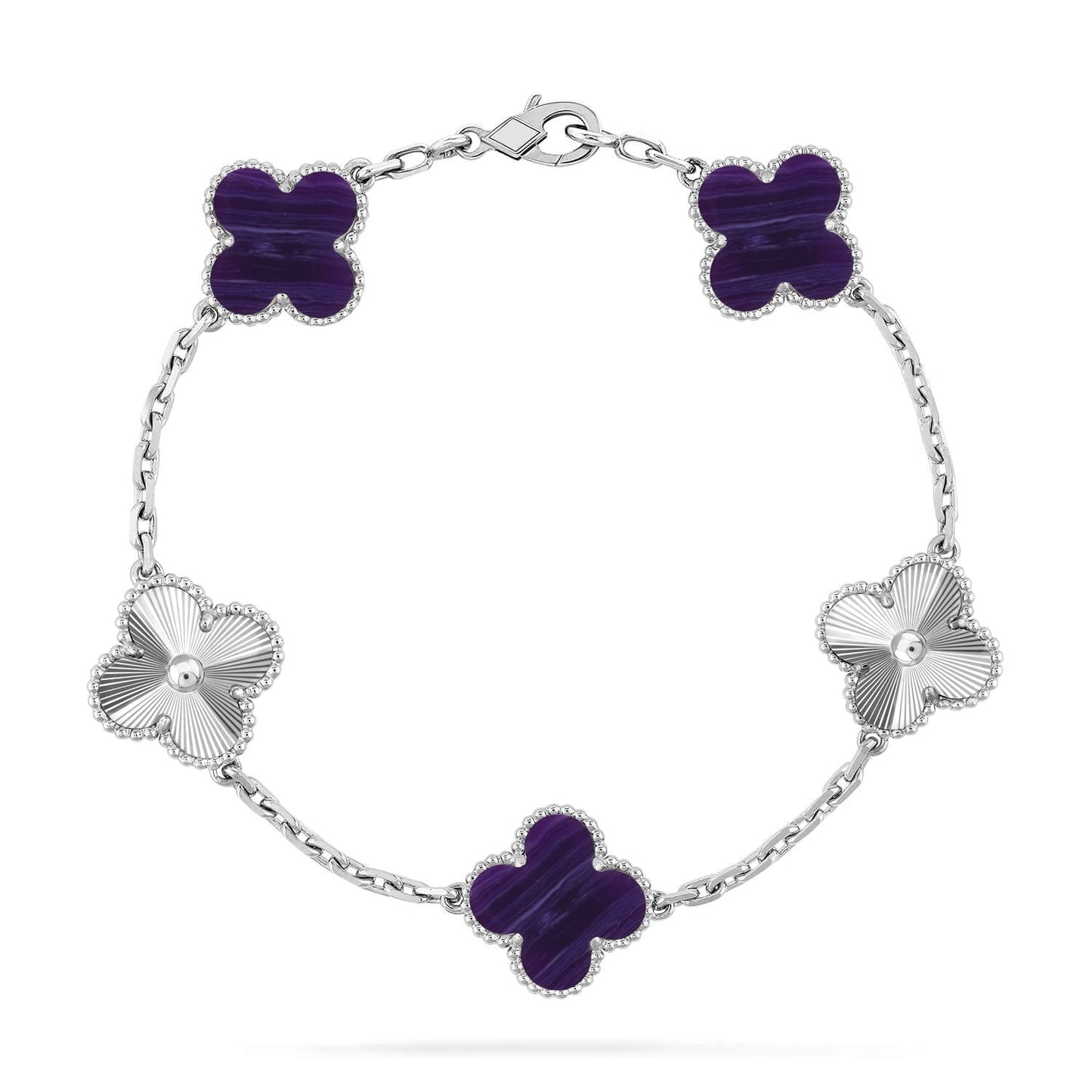 [AURORA]CLOVER 5 MOTIF PURPLE STRIPES BRACELET COLLECTION