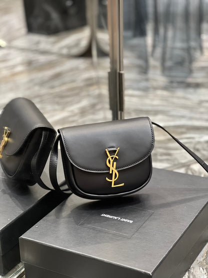KAIA SMALL 18 HANDBAG IN BLACK CALFSKIN