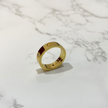 [AURORA]LOVE RING 5.5MM 3 DIAMONDS GOLD