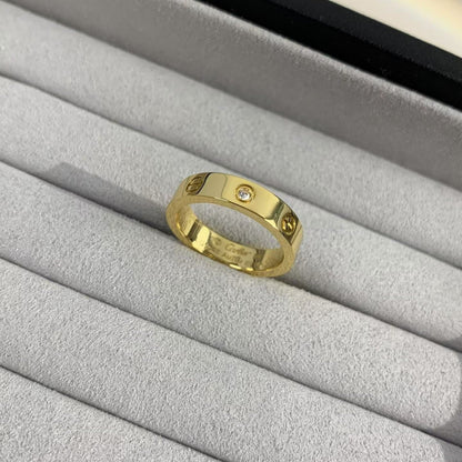[オーロラ]ラブリング 4mm ダイヤモンド1個 ゴールド