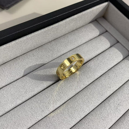 [オーロラ]ラブリング 4mm ダイヤモンド1個 ゴールド