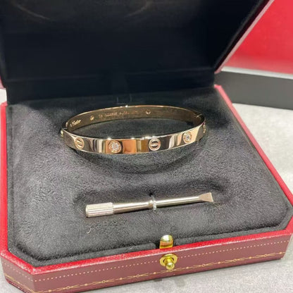 [AURORA]LOVE BRACELET 6.1MM 4 DIAMONDS NEW (SINGLE SCREW)