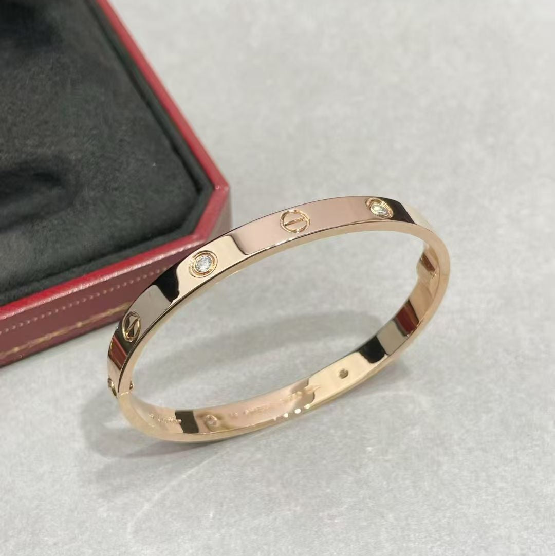 [AURORA]LOVE BRACELET 6.1MM 4 DIAMONDS NEW (SINGLE SCREW)