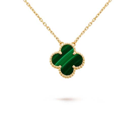[basloveJW]CLOVER 15MM MALACHIT EINZELNE BLUMENKETTE
