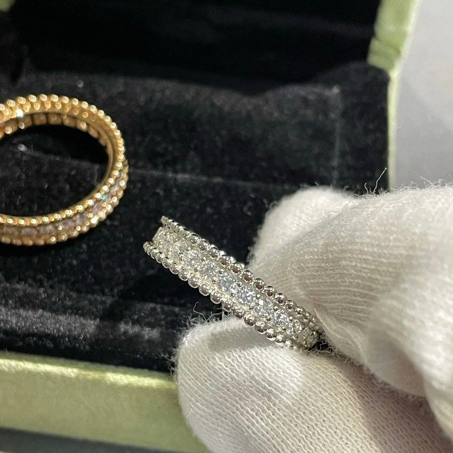 [basloveJW]PERLEE DIAMANT SILBERRING