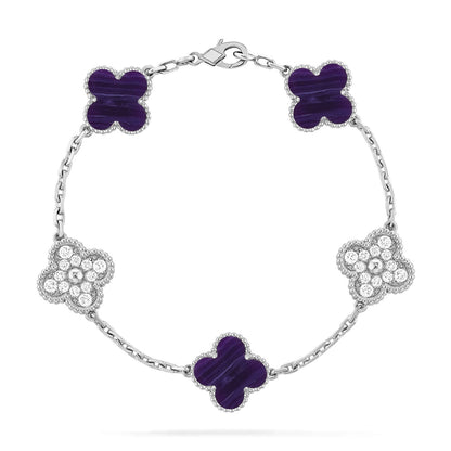 [AURORA]CLOVER 5 MOTIF PURPLE STRIPES BRACELET COLLECTION