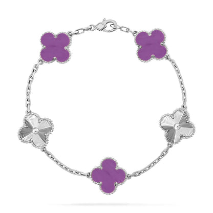 [AURORA] CLOVER 5 MOTIF VIOLET BRACELET COLLECTION