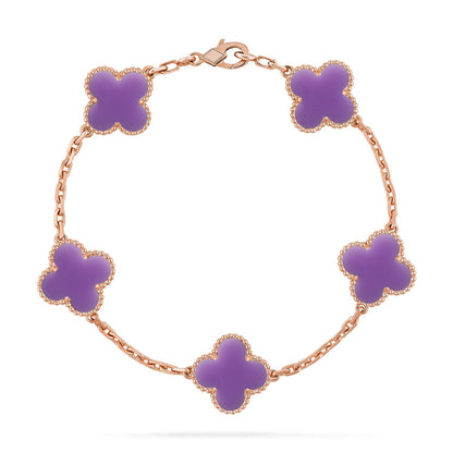 [AURORA]CLOVER 5 MOTIF LIGHT PURPLE BRACELET COLLECTION