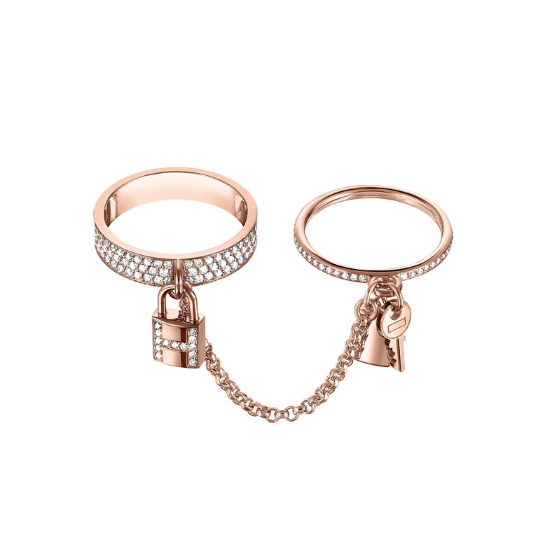 [baslovejewels]HM KELLY CLOCHETTE DOUBLE RING IN  WITH DIAMONDS