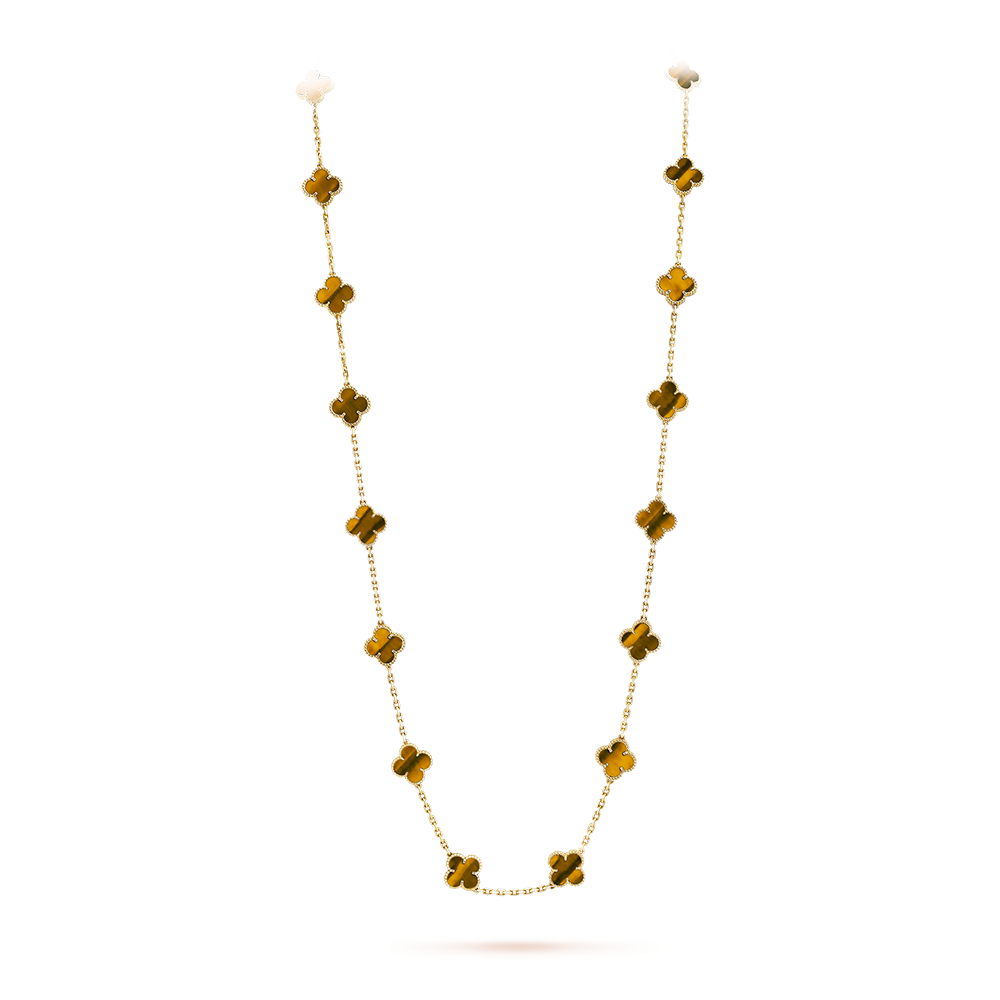 [AURORA]CLOVER 20 MOTIFS TIGER EYE ROSE GOLD