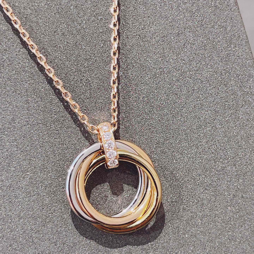 [AURORA]TRINITY NECKLACE GOLD  DIAMONDS