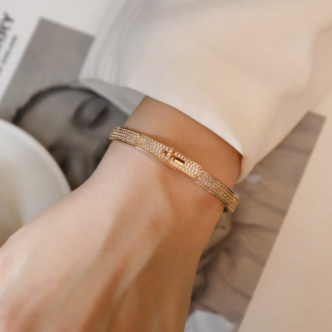 [baslovejewels]KELLY BRACELET DIAMOND PAVED