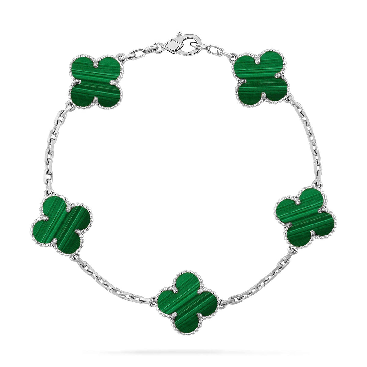 [AURORA]CLOVER 5 MOTIF MALACHITE BRACELET COLLECTION